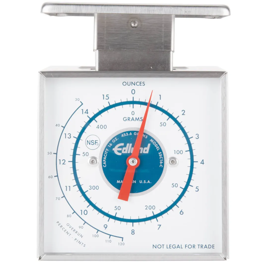 Edlund SSC-16 Portion Scale – Top Loading Fixed Dial, 1-9 lb Capacity, 16 oz × ¼ oz, Steel, Vertical Display