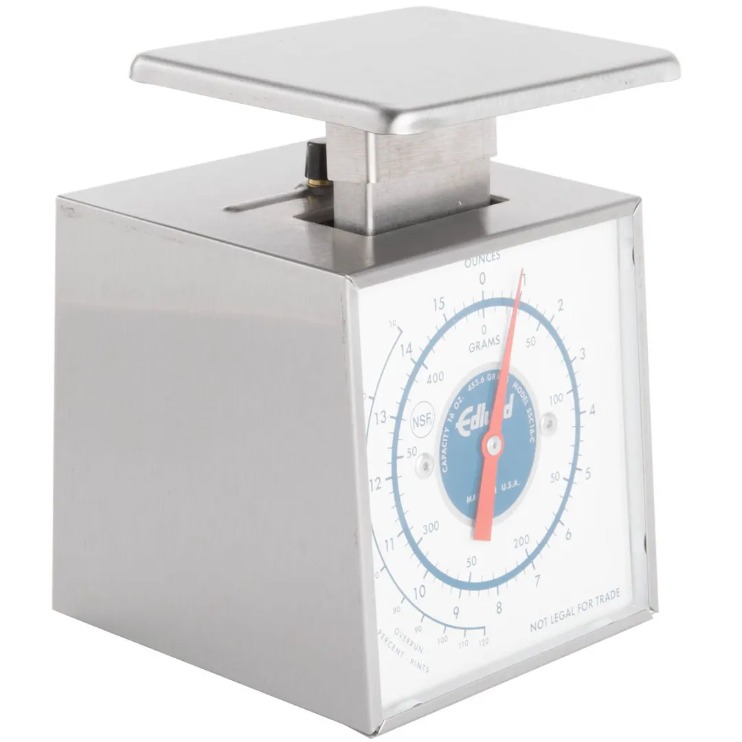 Edlund SSC-16 Portion Scale – Top Loading Fixed Dial, 1-9 lb Capacity, 16 oz × ¼ oz, Steel, Vertical Display