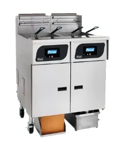 Pitco SSHLV14-C/FD Full Pot Floor Model Gas Fryer w/ 32 lbs Capacity, Built-In Filter System, 72.500 BTU