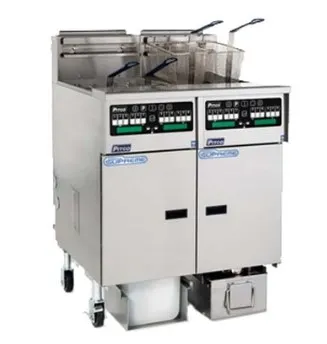 Pitco SSHLV14T-C/FD Split Pot Floor Model Gas Fryer w/ (2) 17 lbs Frypots, Filter Drawer System