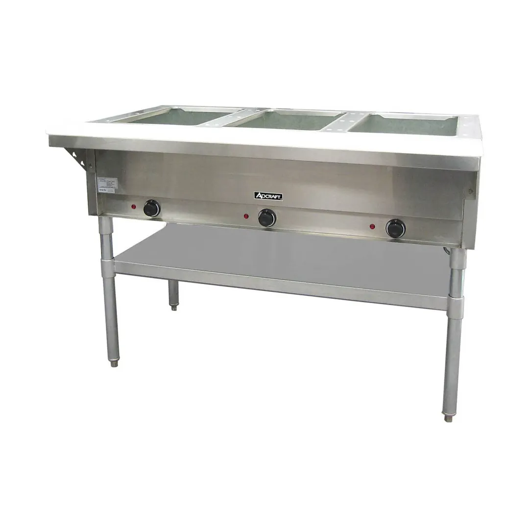 Adcraft ST-120/3 48" Electric Steam Table, (3) Open Wells