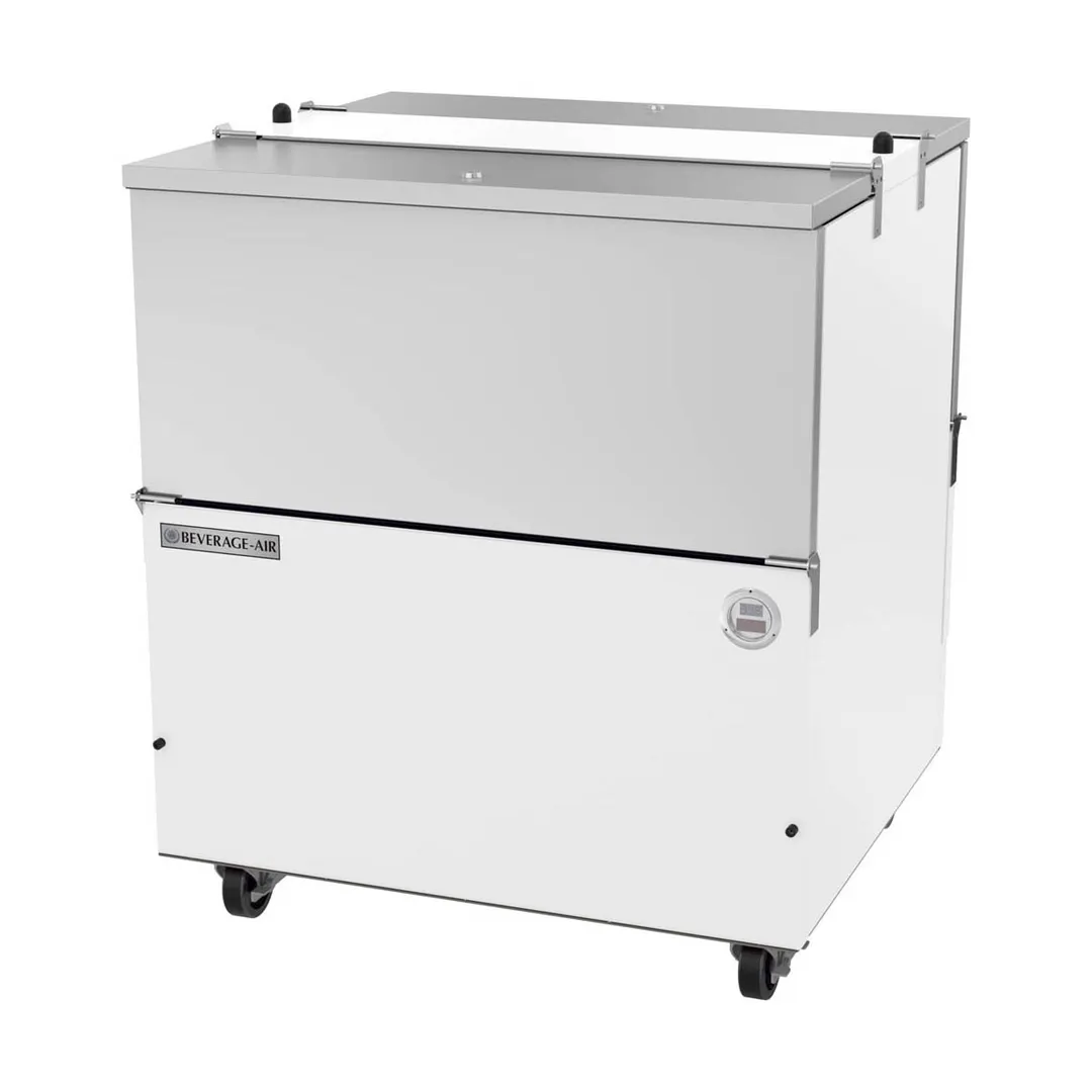 Beverage Air ST34HC-W-02 34" Dual Sided Milk Cooler, Cold Wall, 8 Crates Capacity