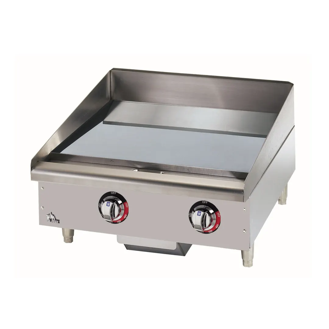 Star 524CHSF 24" Countertop Electric Griddle with 24" x 20.75" Surface, Chrome Plate, Thermostatic Controls