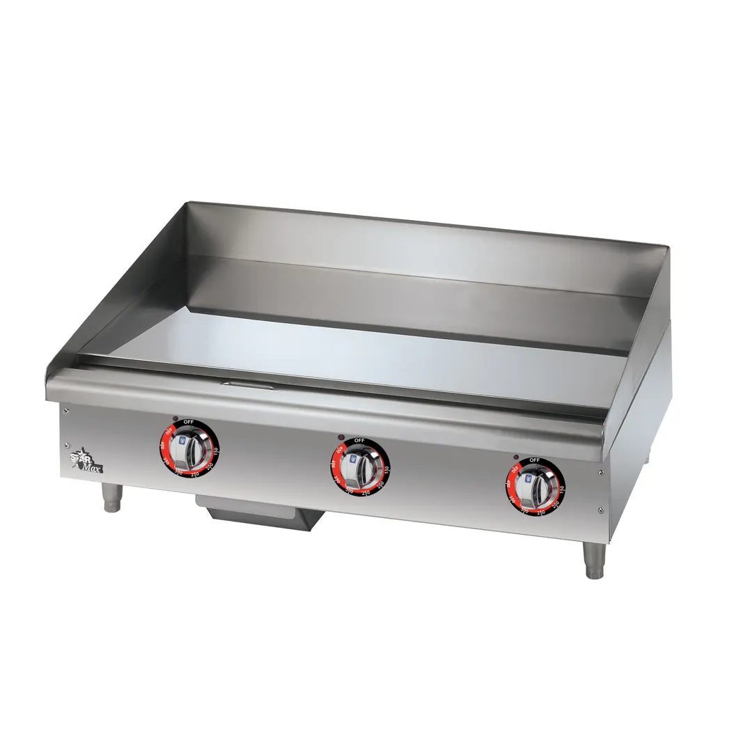 Star 536CHSF 36" Countertop Electric Griddle with 36" x 20.75" Surface, Chrome Plate, Thermostatic Controls