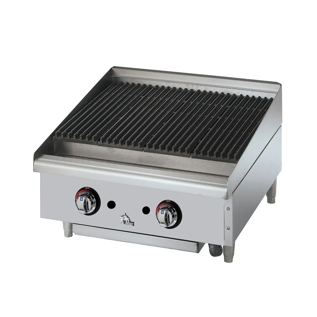 Star 6024CBF 24" Countertop Gas Lava Rock Charbroiler w/ (2) Burners, 80.000 BTU