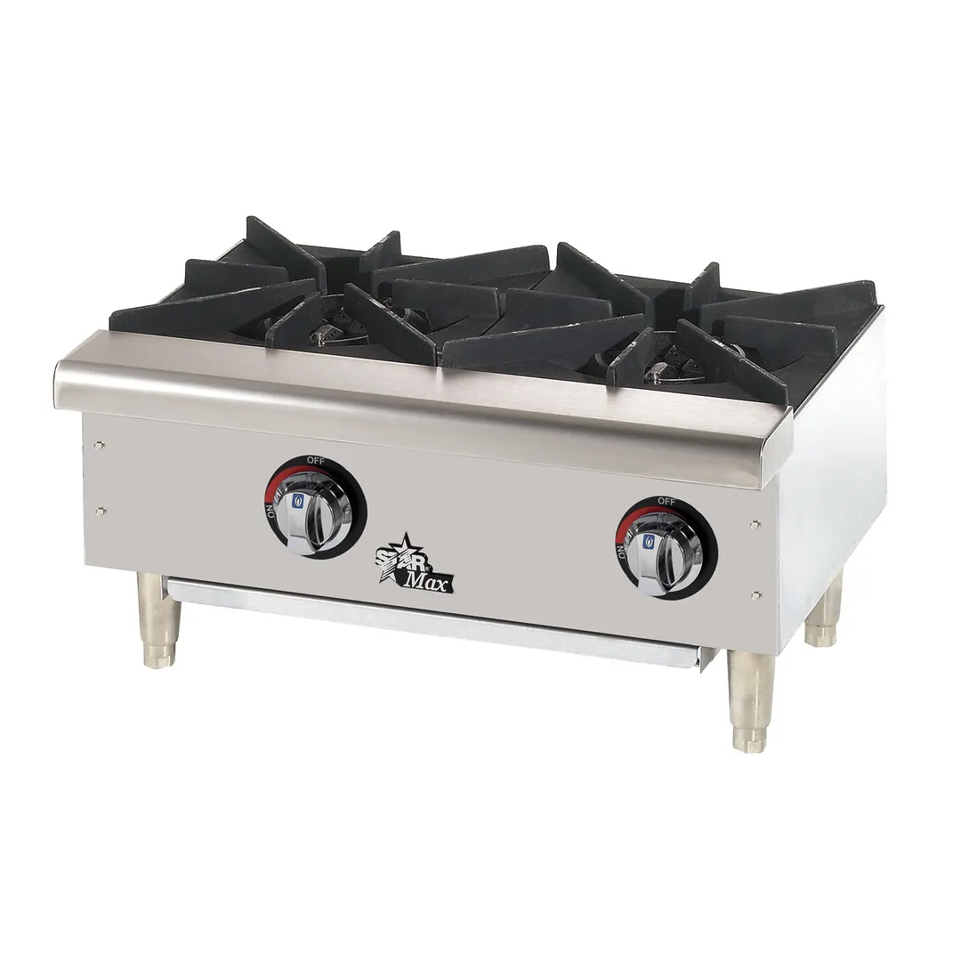 Star 602HWF 24" Countertop Gas Hotplate with (2) Burners, Manual Controls, 50.000 BTU