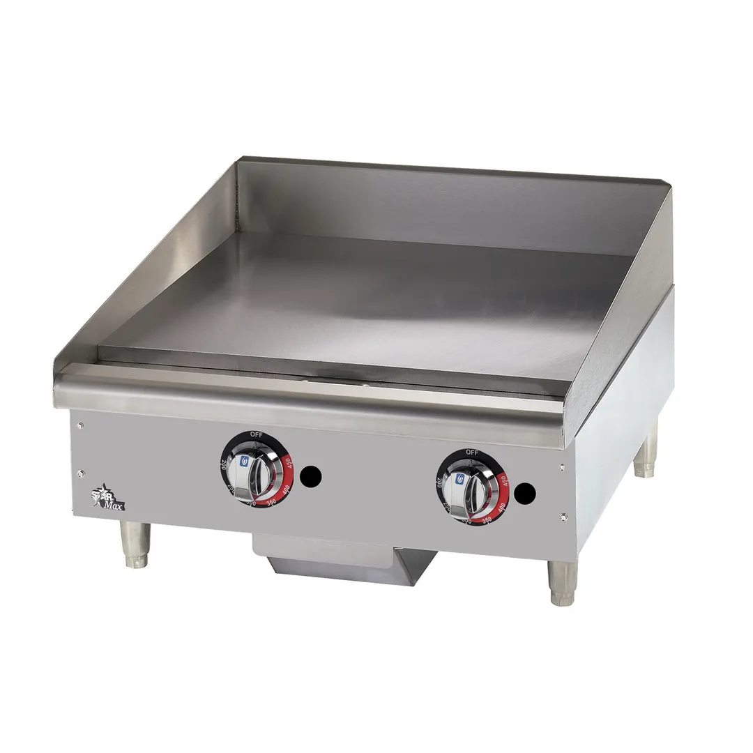 Star 624MF 24" Countertop Manual Gas Griddle, 1" Steel Plate, 56.600 BTU