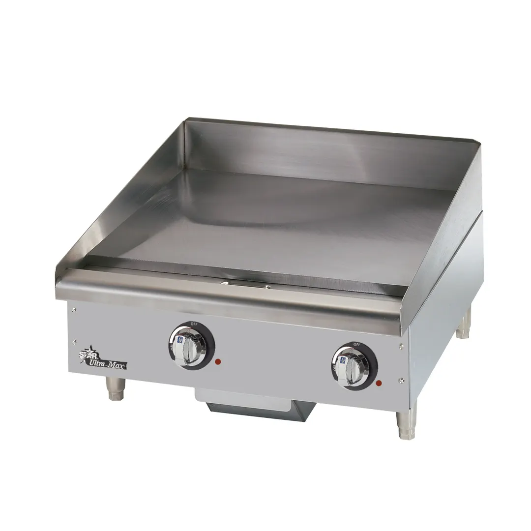 Star 724TA 24" Countertop Electric Griddle with 24" x 24" Surface, Steel Plate, Thermostatic Controls