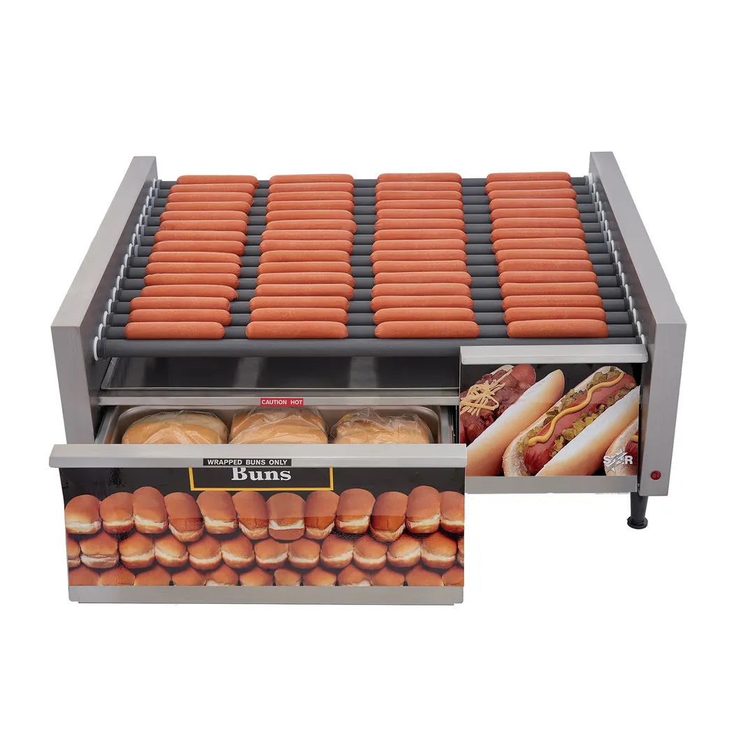 Star 75SCBDE Grill-Max® Hot Dog Grill, Roller-Type with Integrated Bun Drawer