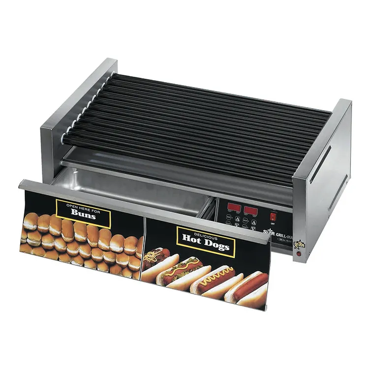 Star 75STBDE Grill-Max® Hot Dog Grill, Roller-Type with Integrated Bun Drawer
