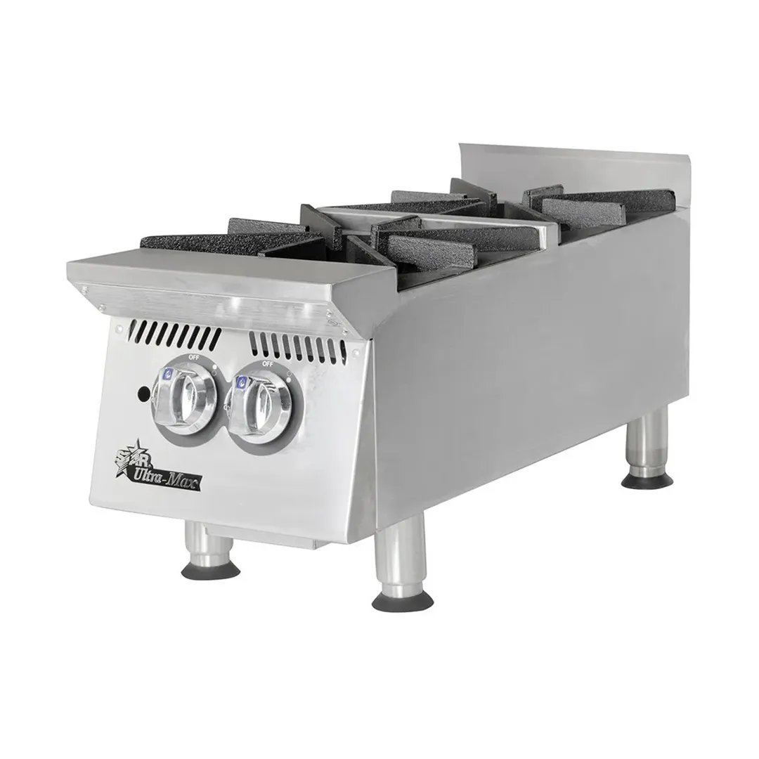 Star 802HA 12" Countertop Gas Hotplate with (2) Burners, Manual Controls, 60.000 BTU