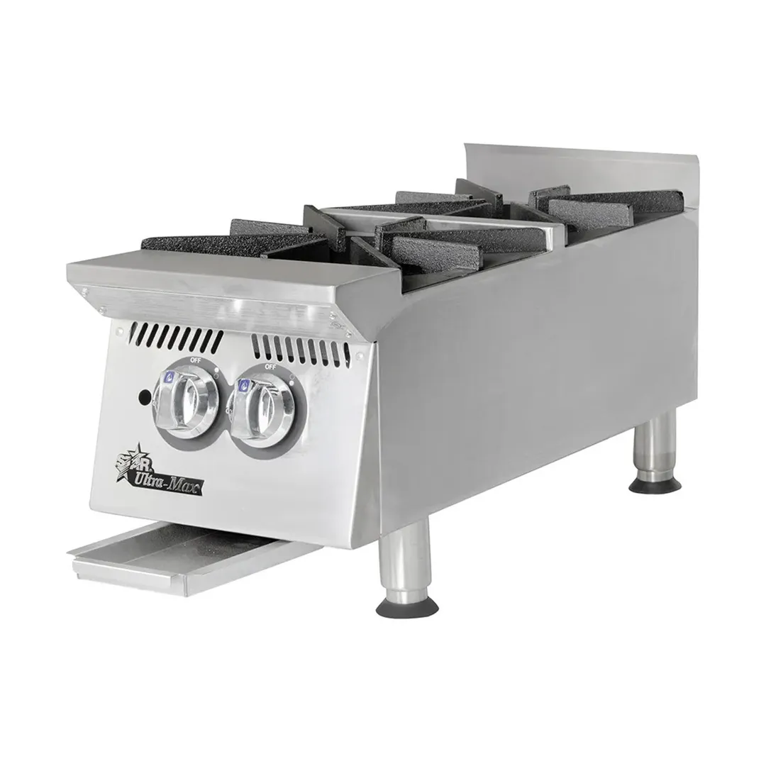 Star 802HA 12" Countertop Gas Hotplate with (2) Burners, Manual Controls, 60.000 BTU