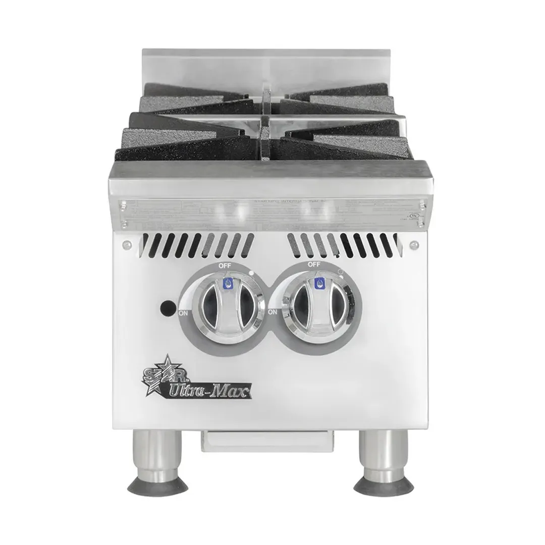Star 802HA 12" Countertop Gas Hotplate with (2) Burners, Manual Controls, 60.000 BTU