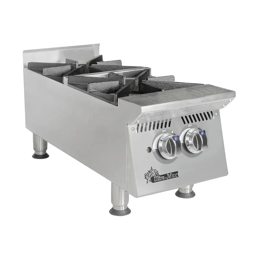 Star 802HA 12" Countertop Gas Hotplate with (2) Burners, Manual Controls, 60.000 BTU