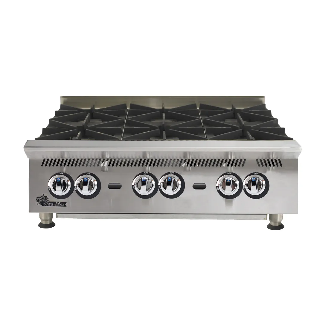 Star 808HA 48" Countertop Gas Hotplate with (8) Burners, Manual Controls, 240.000 BTU