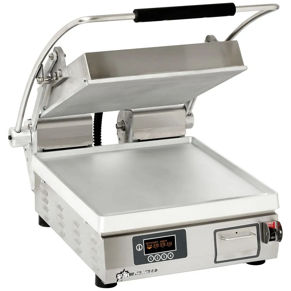 Star PST14E Single Commercial Panini Press w/ Aluminum Smooth Plates, Electronic Controls