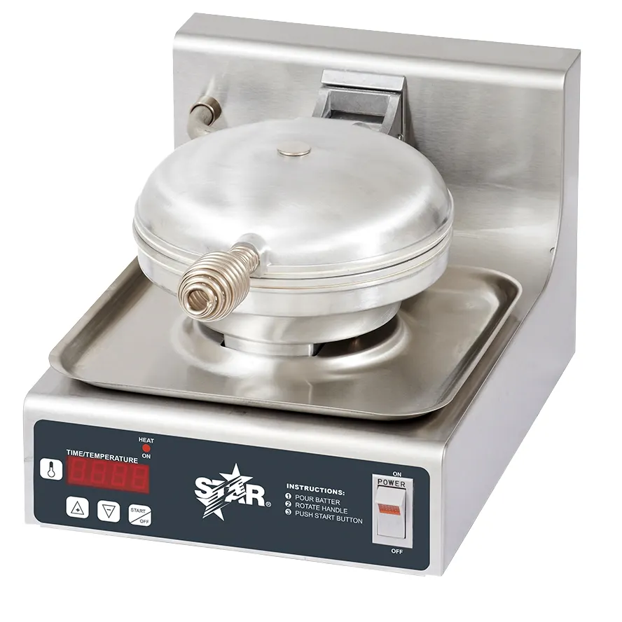 Star SWBS Star® Waffle Baker, Single Round, 7" X 1/2" Thick, Aluminum Grid