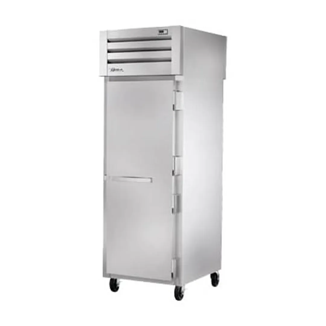 True STA1RPT-1S-1G-HC 28" 1-Section Pass-Thru Refrigerator w/ Front Solid & Rear Glass Door, Aluminum Interior-Stainless Floor
