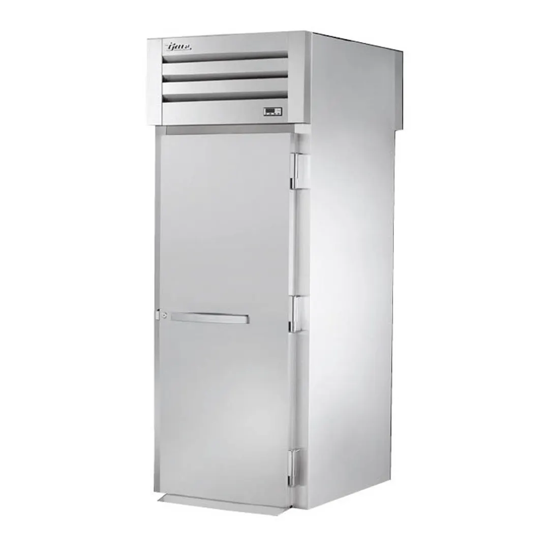 True STA1RRT-1S-1S-HC 35" 1-Section Roll-Thru Refrigerator w/ Front Solid & Rear Solid Door, Aluminum Interior-Stainless Floor