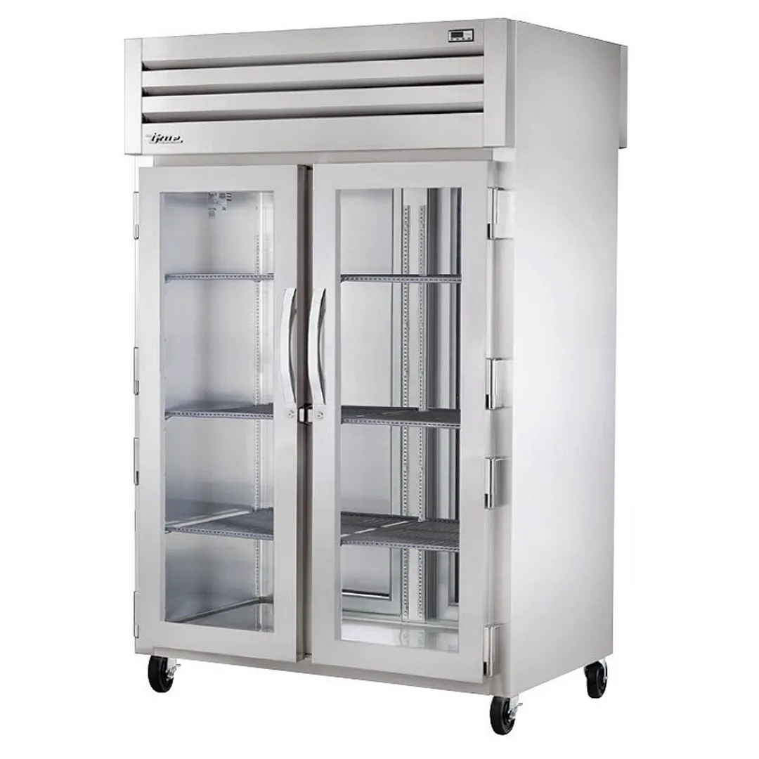 True STA2HPT-2G-2S "Full Height" 2-Section 2-Door Heated Holding Cabinet, Glass & Solid Doors, 3kW, 208-230V