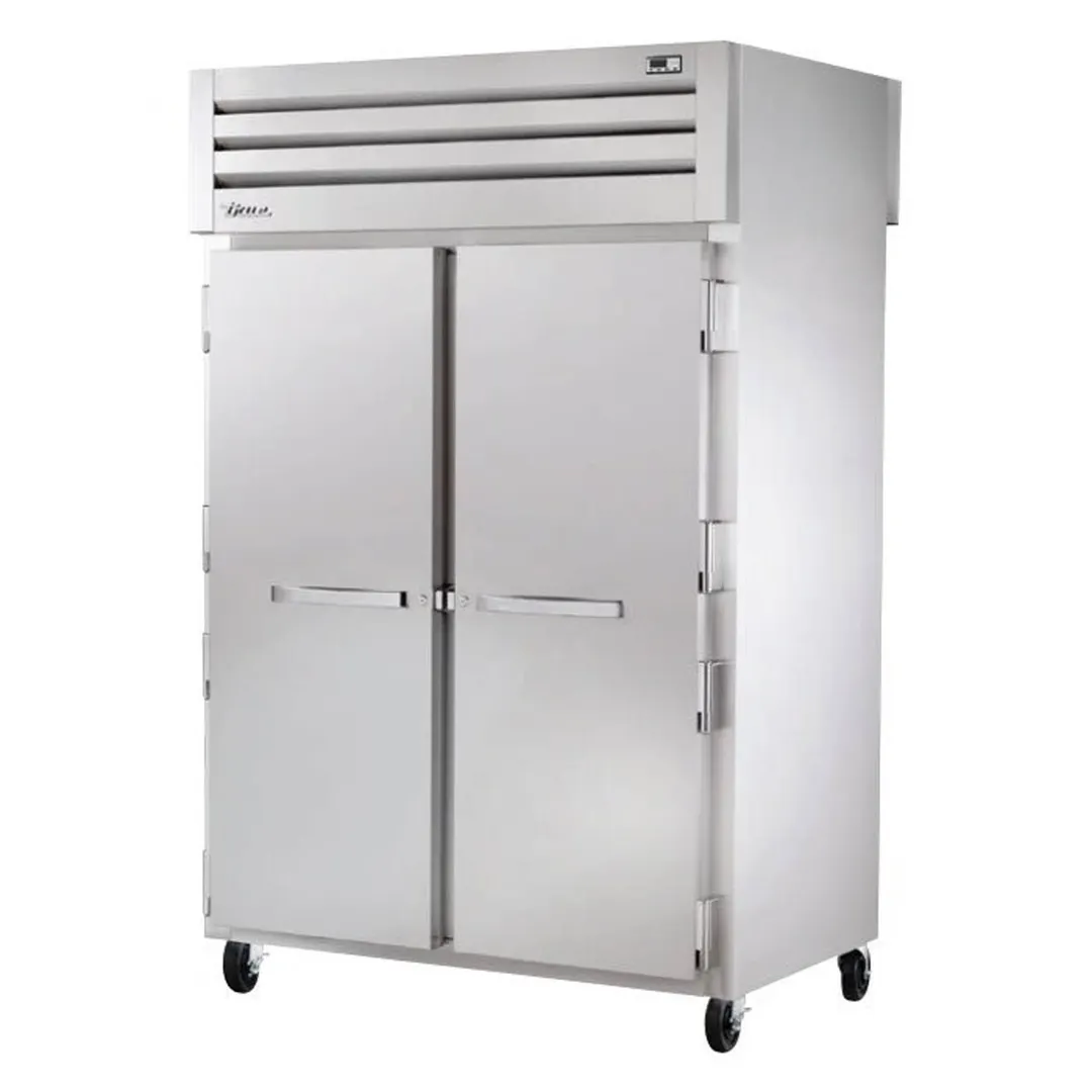 True STA2HPT-2S-2S 2-Section " Pass-Thru Heated Holding Cabinet, 2-Door Solid Stainless Steel, 6 Shelves, 3kW 208-230V