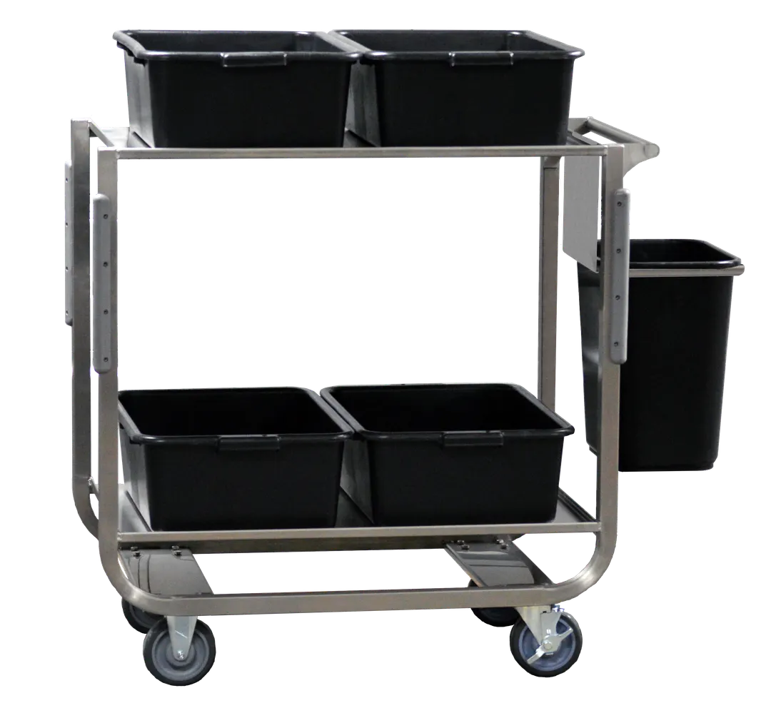 Steril-Sil BUS-302 Heavy Duty Stainless Steel Two-Shelf Utility / Bus Cart - 22" x 39" x 37" 