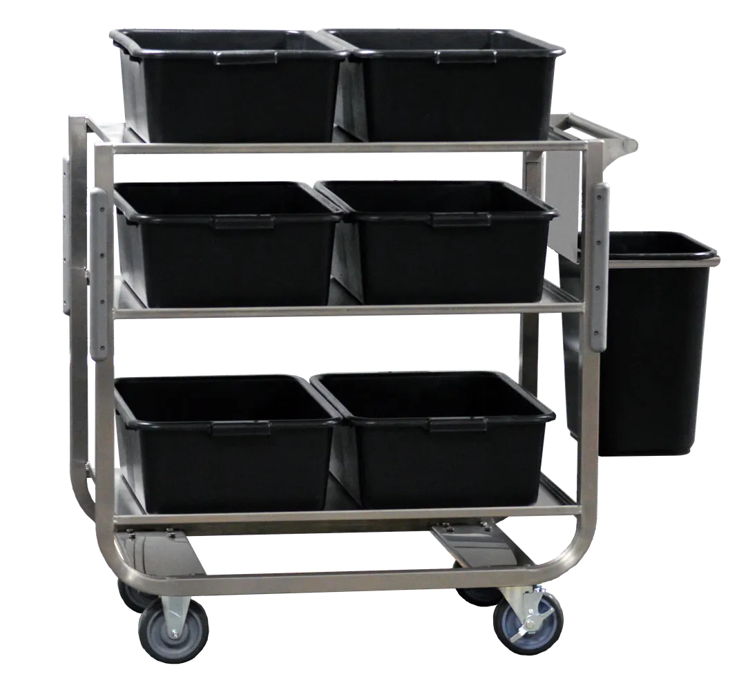 Steril-Sil BUS-303 Heavy Duty Stainless Steel 3-Shelf Utility / Bus Cart - 22" x 39" x 37" 