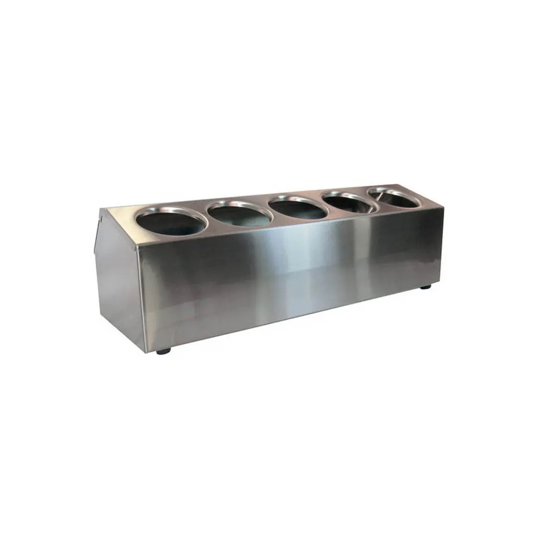 Steril-Sil CC-LTC-5 Dispenser, 5-Hole, 30 oz, Ice-Cooled Stainless Steel Base, Lids - Silver