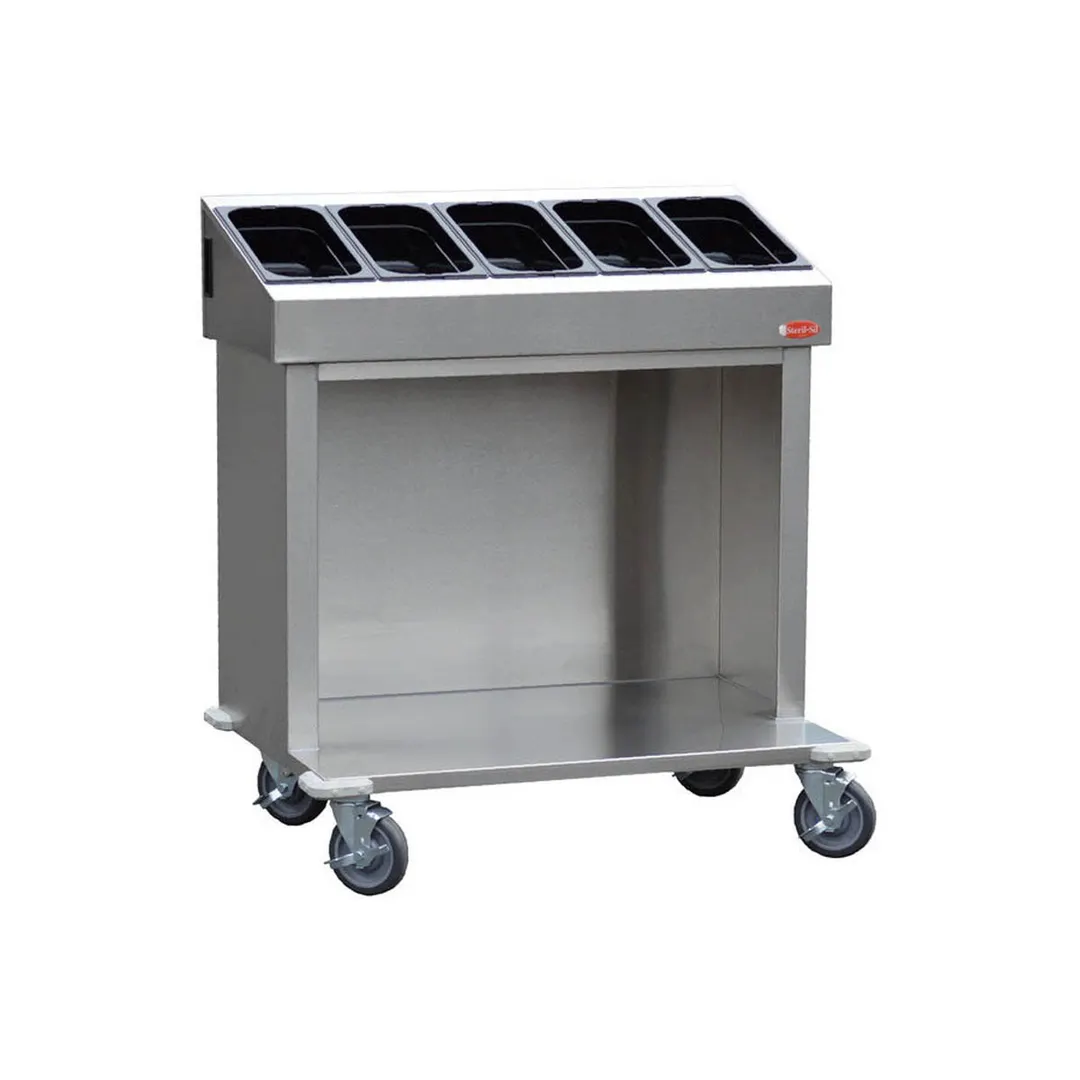 Steril-Sil CRT36-5TP Stainless Steel Dispensing Cart w/ 5 Third-Size Food Pans