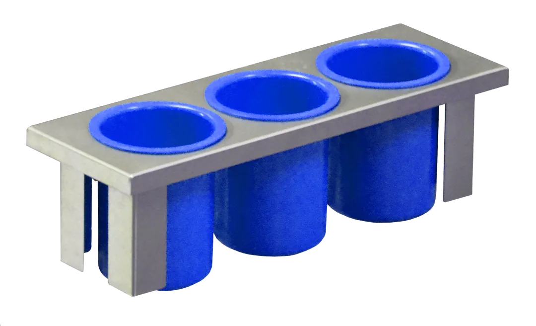 Steril-Sil E1-BS3OE-PC-BLUE 1/2-Size Drop-In Silverware Basket, 3 Compartment, Stainless Steel