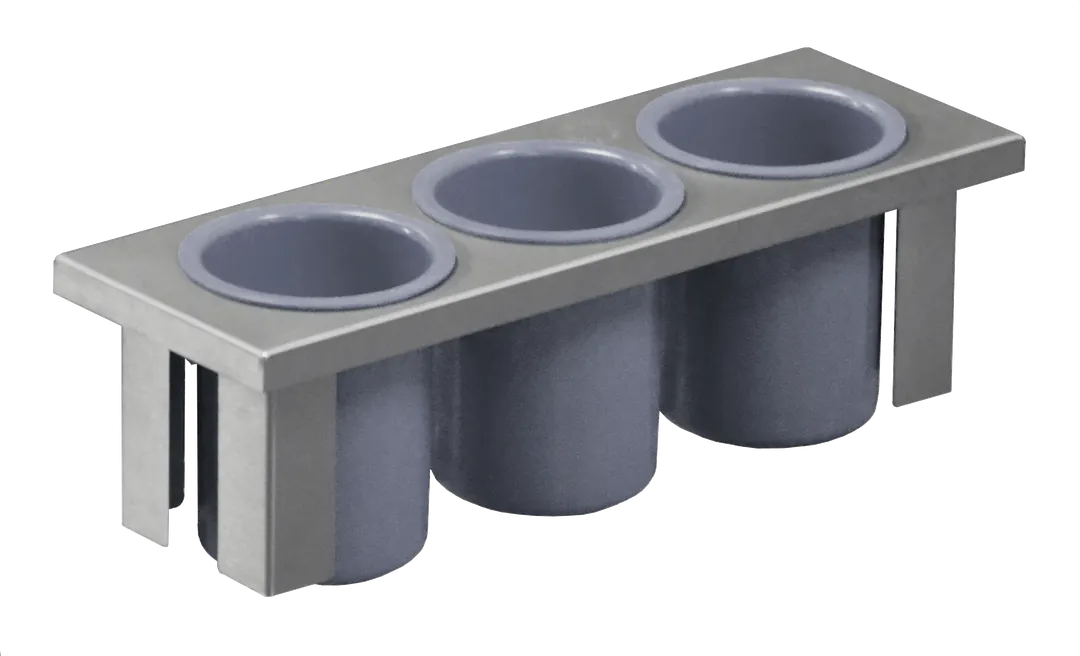 Steril-Sil E1-BS3OE-PC-GRAY 1/2-Size Drop-In Silverware Basket, 3-Compartment, Stainless Steel