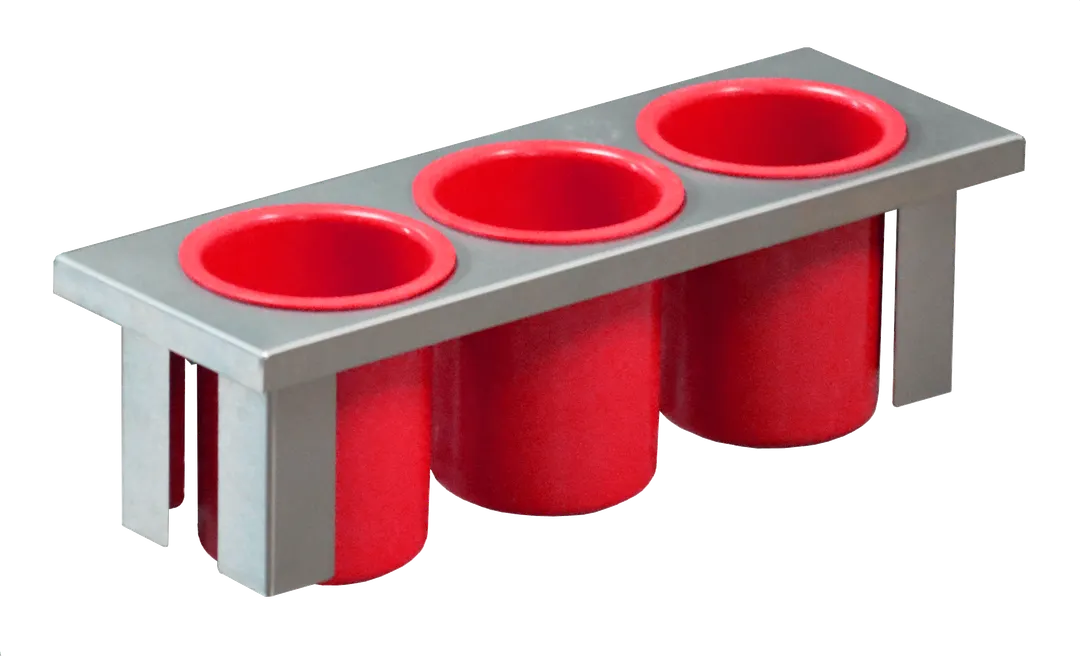 Steril-Sil E1-BS3OE-PC-RED 1/2-Size Drop-In Silverware Basket, 3-Compartment, Stainless Steel