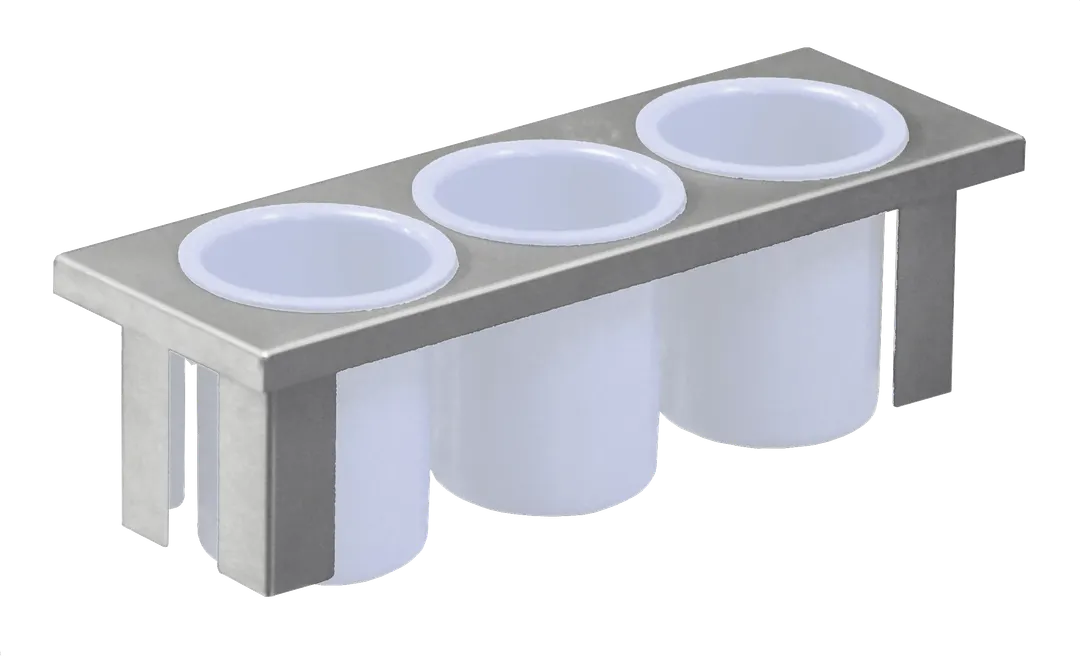 Steril-Sil E1-BS3OE-PC-WHITE 1/2-Size Drop-In Silverware Basket, 3-Compartment, Stainless Steel