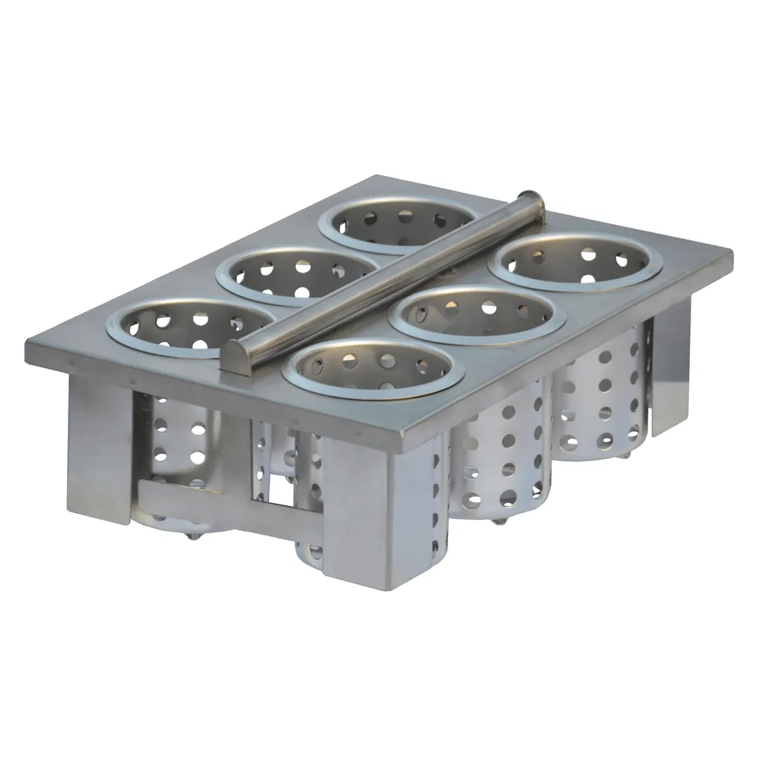 Steril-Sil E1-BS6OE-SS 6-Compartment Drop-In Silverware Basket, Stainless Steel, Full-Size, NSF