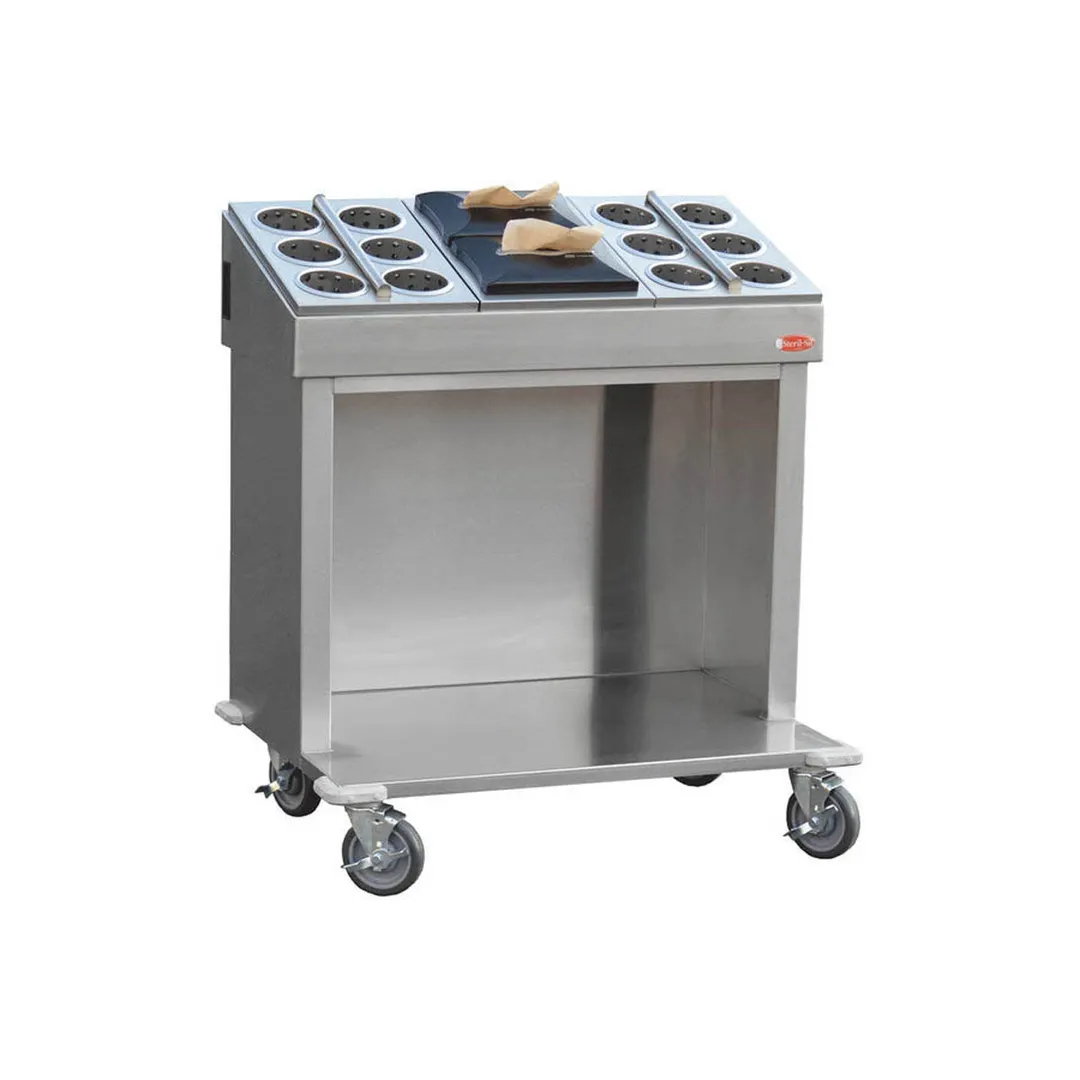 Steril-Sil E1-CRT36-3V Dispensing Cart w/ (3) E1 Inserts, (150) Trays, (4) 5" Glass Racks Capacity