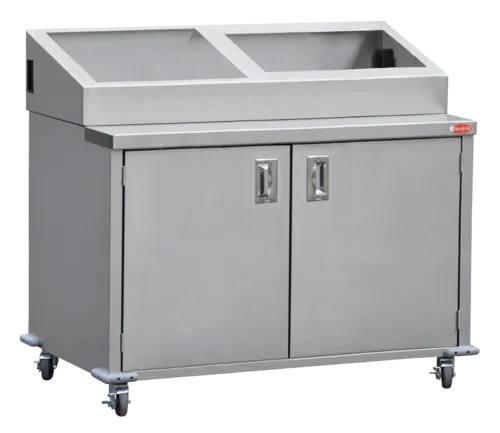 Steril-Sil E1-ENC48-2V1HP E1 System Counter, 48" x 24.75" x 41"H, Stainless Steel, Serving Cart
