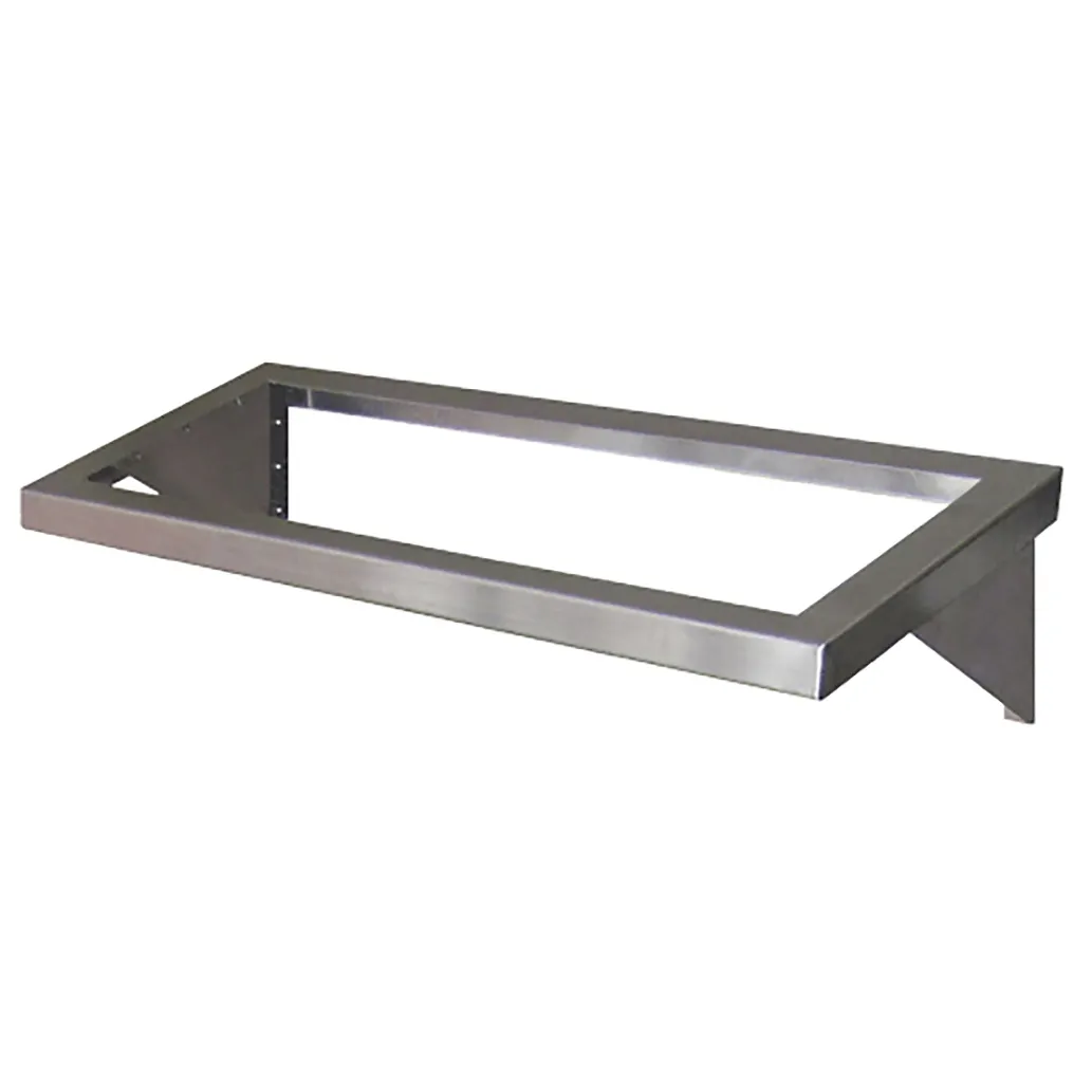 Steril-Sil E1-WDB-2H 304 Stainless Steel Wall Shelf, 35" x 12.5", 18 Gauge, #4 Finish, Angled Cutouts