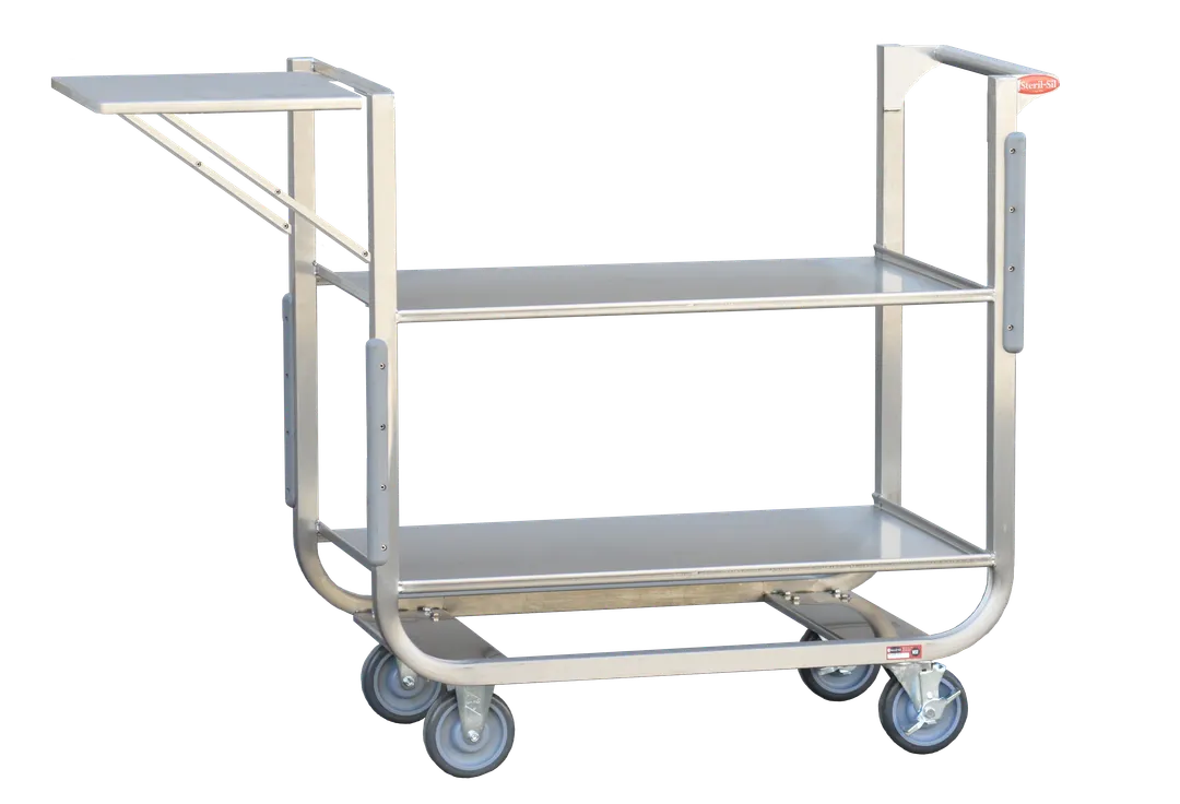 Steril-Sil FPS-302 Heavy Duty Stainless Steel Food Processing Cart w/ Two-Shelf