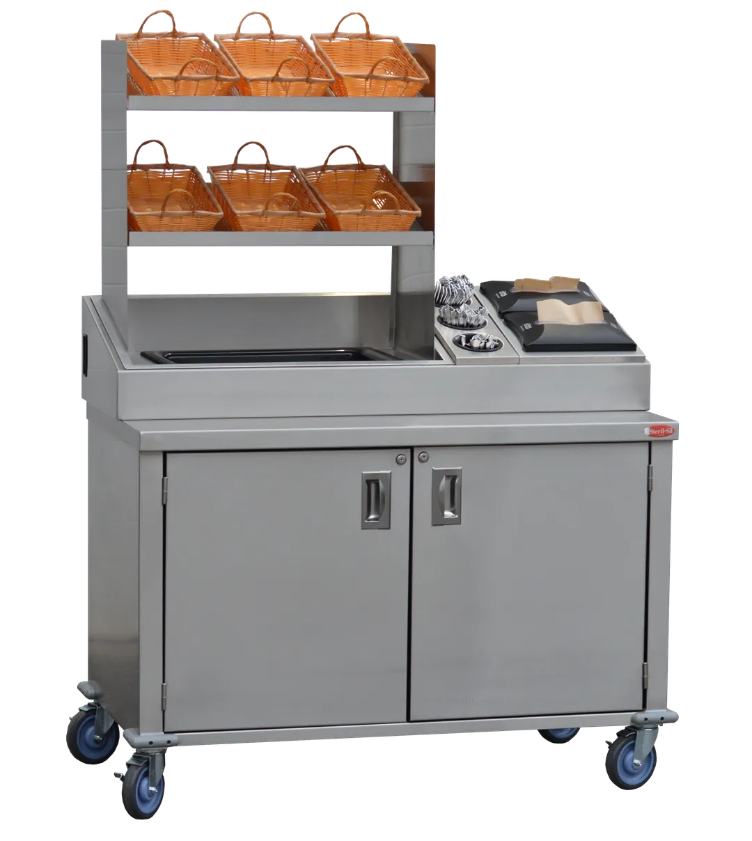 Steril-Sil KIT-ENC48-452 Mobile Merchandiser Counter with Silverware and Napkins
