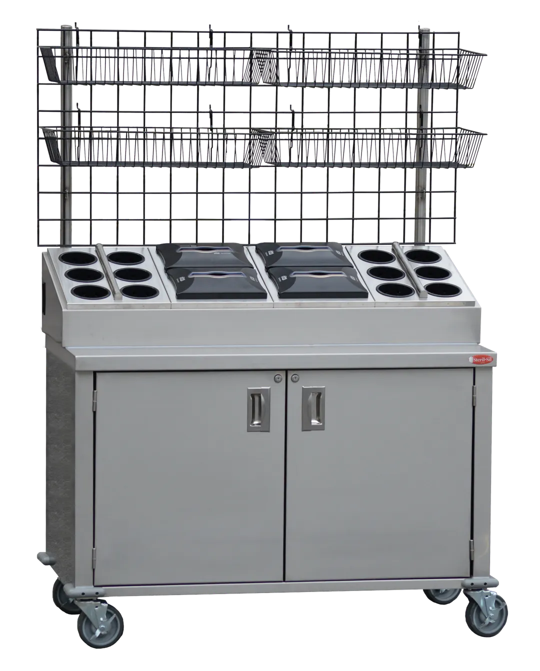Steril-Sil KIT-ENC48-453 Mobile Kiosk for Packaged Goods and Flatware/Plasticware and Napkins