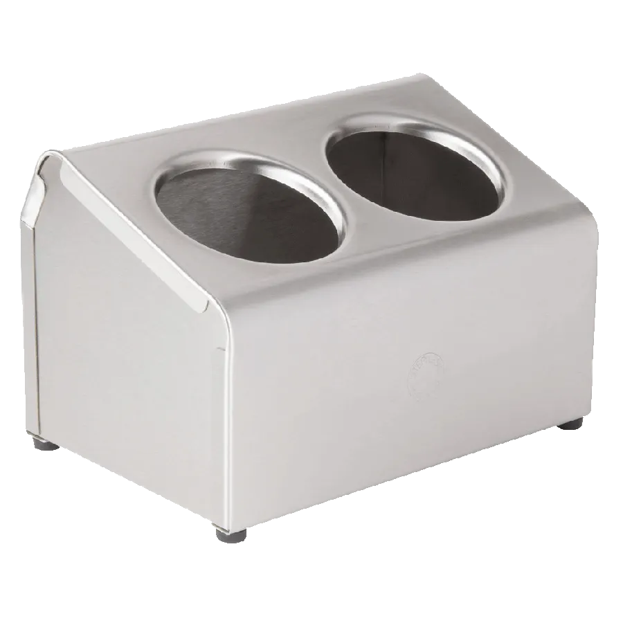 Steril-Sil LTC-2 Countertop Silverware Dispenser, 2-Hole, Portable, Stainless Steel, 304 NSF
