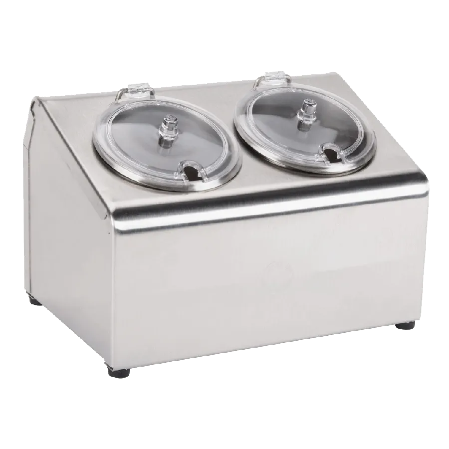 Steril-Sil LTC-2SW Condiment Dispenser, 2-Hole Non-Insulated, Stainless Steel Silver, 2 Compartments