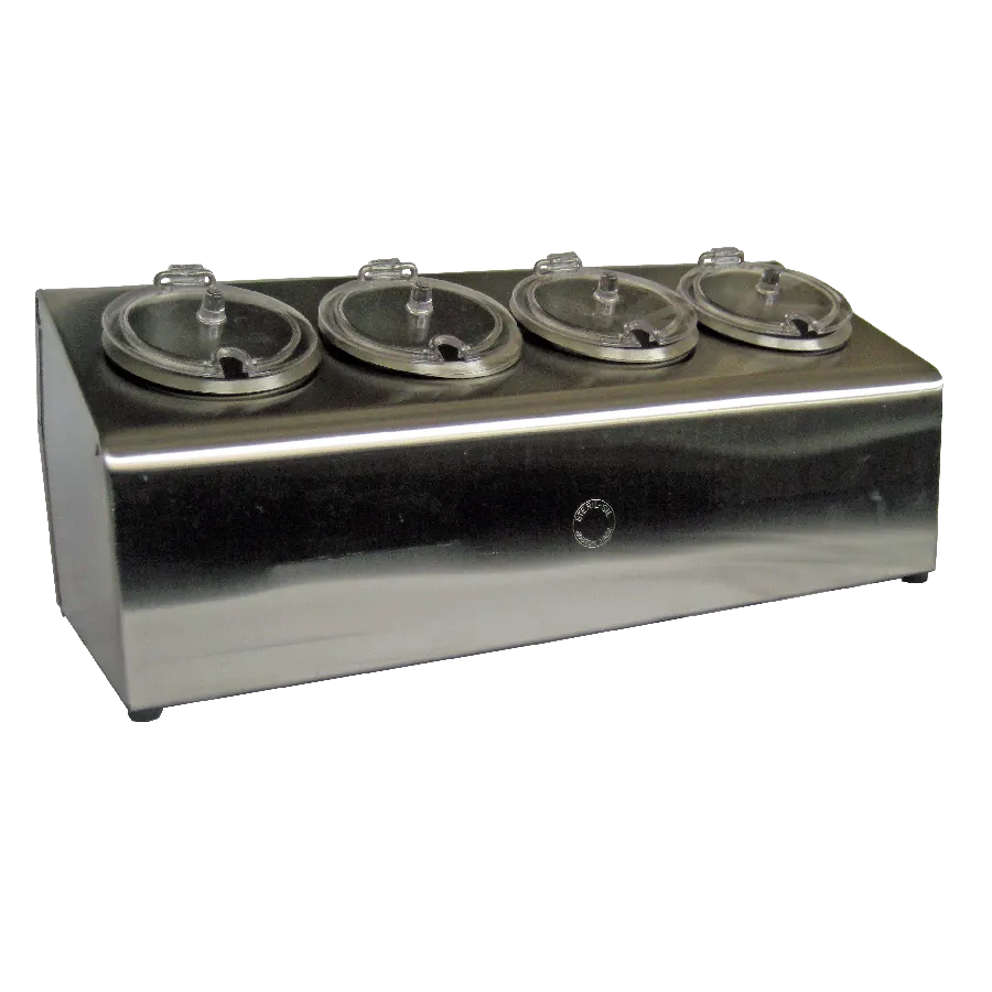 Steril-Sil LTC-4SW Condiment Dispenser, 4-Hole, Non-Insulated, Stainless Steel, Silver, 4 Containers