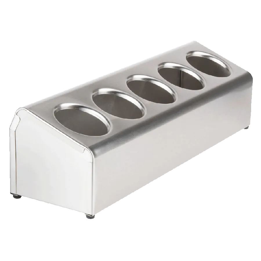 Steril-Sil LTC-5 Countertop Silverware Dispenser, 5-Hole In-Line, Stainless Steel, NSF, Made in USA