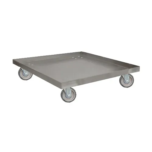 Steril-Sil MCD-301 Stainless Steel Milk Crate Dolly, 27"W x 27"D x 8"H, 4-Stack Capacity