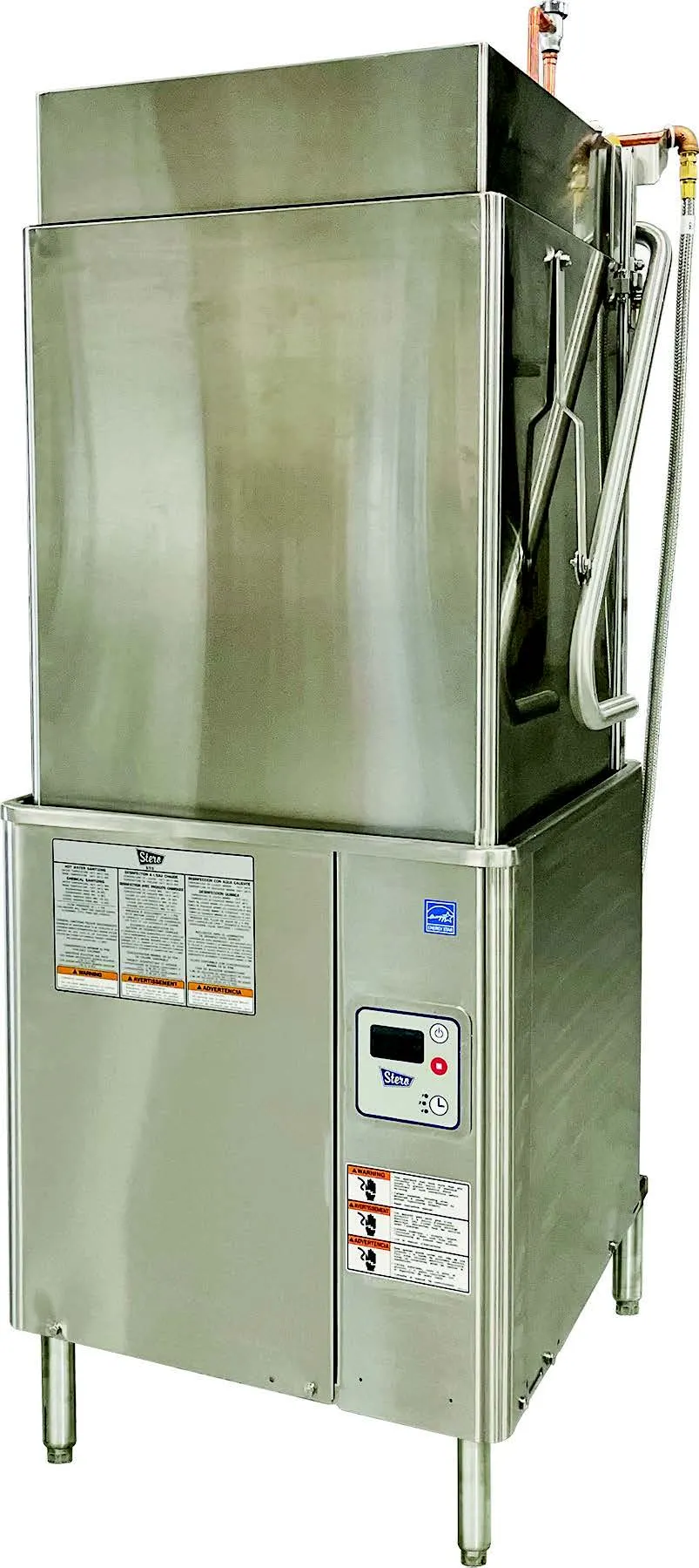 Stero SD3T-4 29" Door Type Dishwasher, 58 Racks/Hr - 36 Gal/Hr -High Temp with Booster