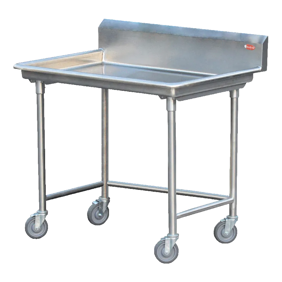 Steril-Sil STE-44-BS Mobile Dishtable Sorting Station w/ Open Front, 3" Turned-Up Edges