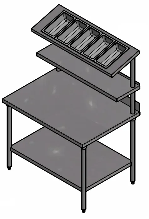 Steril-Sil STRS-42 Starter station with Double Overshelf - 42"W x 30"D x 60"H