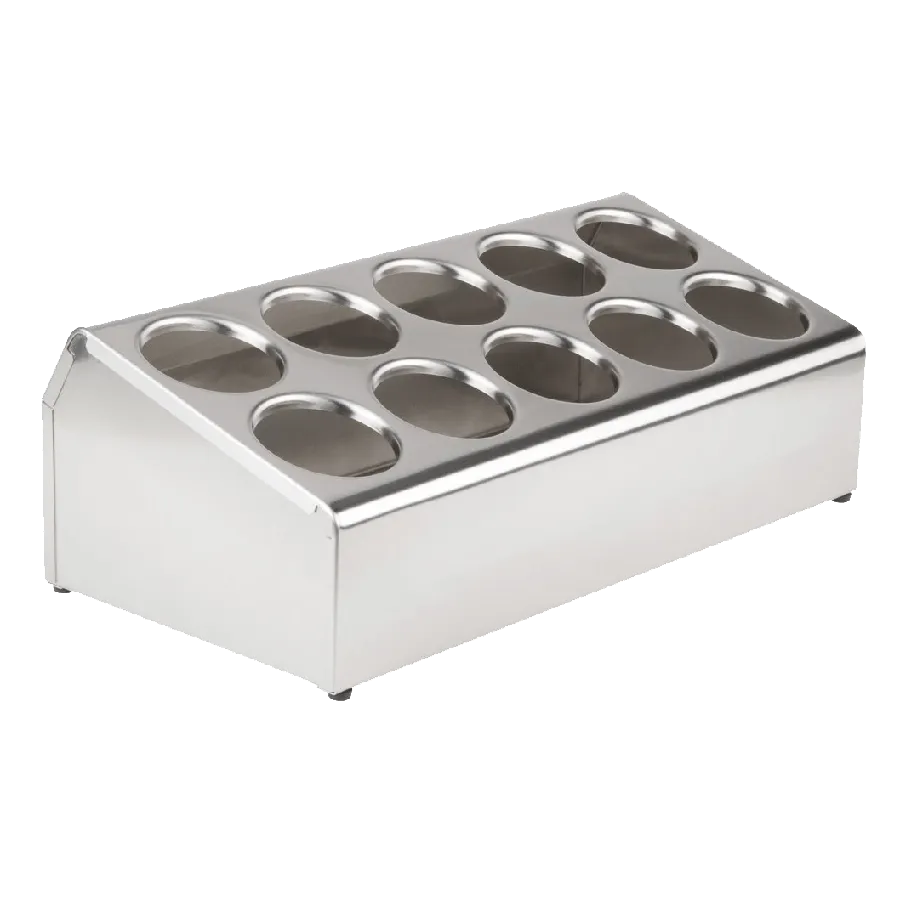 Steril-Sil TC-10 Countertop Silverware Dispenser, 10-Hole, 25" x 11-1/2" x 8-1/2", Stainless Steel