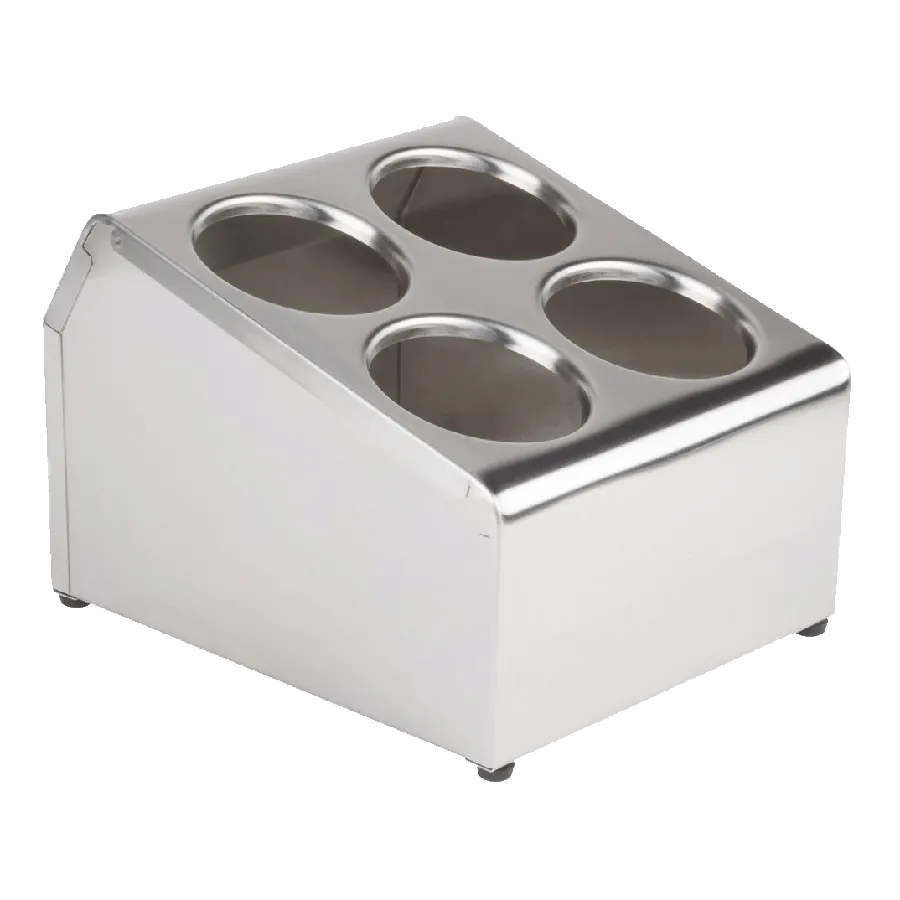 Steril-Sil TC-4 Countertop Silverware Dispenser, 4-Hole, 10" x 11-1/2" x 8-1/2", Stainless Steel, NSF